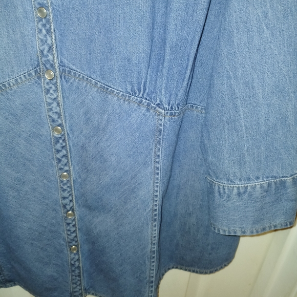 Vintage Faded Glory Denim Blouse Shirt Top Women's Size 22/24W - Picture 5 of 8